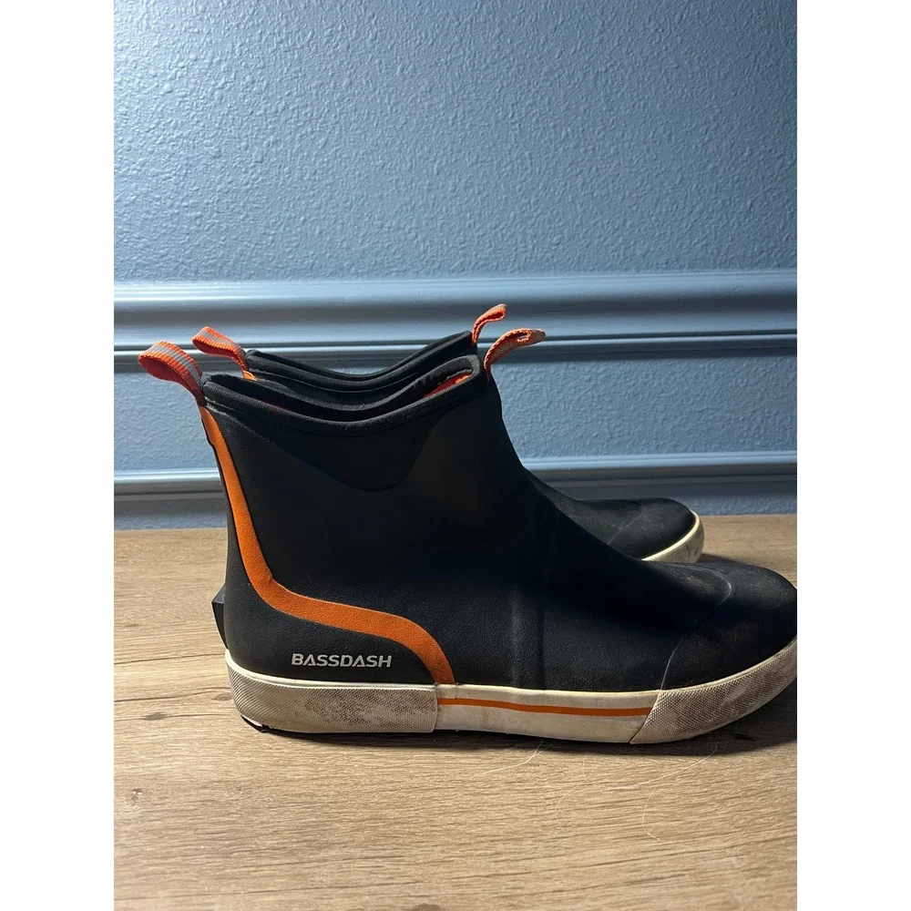 Bassdash‎ Fishing Boots Men's Black Orange Ankle Deck Boat Shoes Size 11
